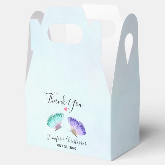 水エレガント色バタフライ結婚デュオ フェイバーボックス (オープン)