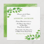 水エレガント色バプテスマ/《キリスト教》洗礼式や命名式招待状 招待状 (正面/裏面)