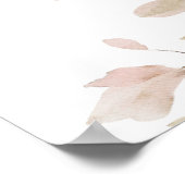 水エレガント色バラの結婚ウェルカムサイン ポスター (角)