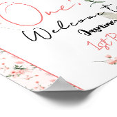 水エレガント色バラガール1stバースデーウェルカム ポスター (角)