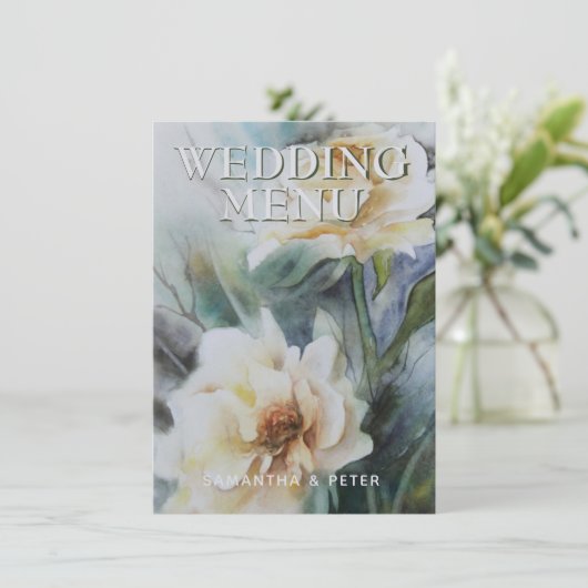 水エレガント色バラクリームとセージ緑 メニュー (スタンド正面)