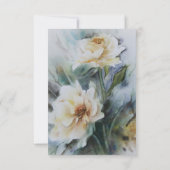 水エレガント色バラクリームとセージ緑 出欠カード (裏面)