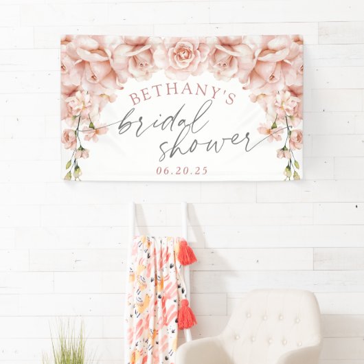 水エレガント色バラフローラブライダルシャワー 横断幕 (インサイチュ)