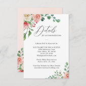 水エレガント色バラフローラ結婚詳細 エンクロージャーカード (正面/裏面)