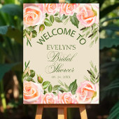 水エレガント色バラブライダルシャワーレシピカード