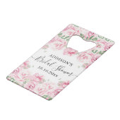 水エレガント色バラブライダルシャワー クレジットカード栓抜き (正面アングル)