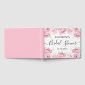 水エレガント色バラブライダルシャワー ゲストブック (全面)