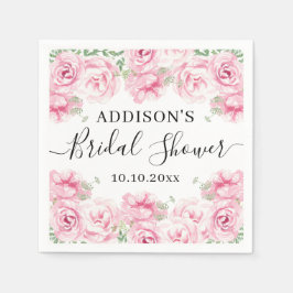 水エレガント色バラブライダルシャワー スタンダードカクテルナプキン