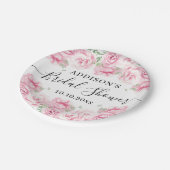 水エレガント色バラブライダルシャワー ペーパープレート (アングル)