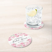 水エレガント色バラブライダルシャワー ラウンドペーパーコースター (インサイチュ)