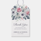 水エレガント色バラブルー結婚の感謝 ギフトタグ (正面)