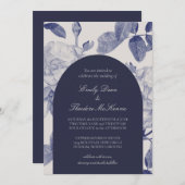 水エレガント色バラ結婚式招待状 招待状 (正面/裏面)