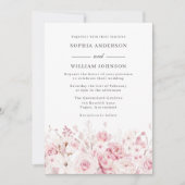 水エレガント色バラ美結婚しい 招待状 (正面)