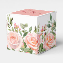 水エレガント色バラ花模様結婚 フェイバーボックス