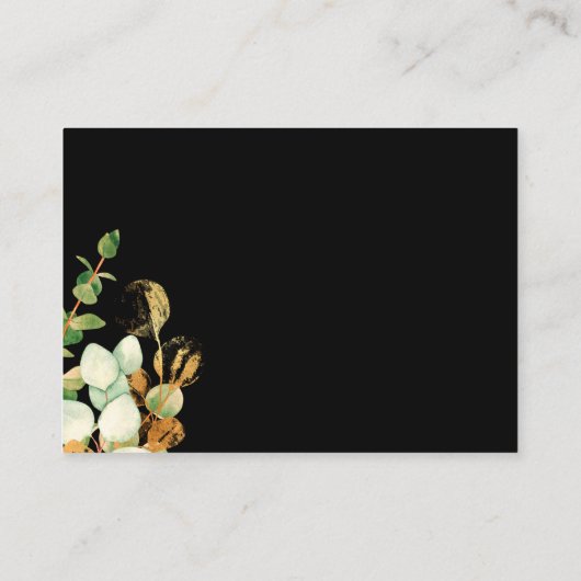 水エレガント色バラ金ゴールド緑 エンクロージャーカード (裏面)