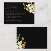 水エレガント色バラ金ゴールド緑 エンクロージャーカード (正面/裏面)