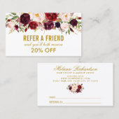 水エレガント色バーガンディフローラ紹介 名刺 (正面/裏面)