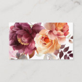 水エレガント色バーガンディQRコードウェディングRSVP エンクロージャーカード (裏面)