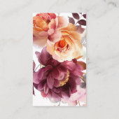 水エレガント色バーガンディQRコードウェディングRSVP エンクロージャーカード (裏面)