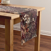 水エレガント色パインとベリーブルゴーニュ金ゴールド ショートテーブルランナー (インサイチュ)