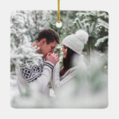 水エレガント色パインカップル初めてのクリスマス セラミックオーナメント (裏面)