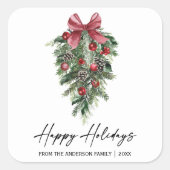 水エレガント色パインズ書道インクホリデー スクエアシール (正面)