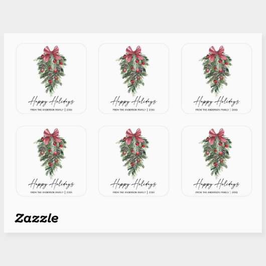 水エレガント色パインズ書道インクホリデー スクエアシール (シート)