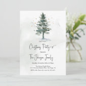 水エレガント色パインツリーシックなクリスマスパーティー 招待状 (スタンド正面)