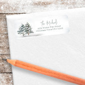 水エレガント色パインツリーズ差出人住所 ラベル