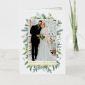 水エレガント色パインフレーム新着金ゴールド 箔シーズンカード (正面)