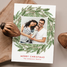 水エレガント色パインブランチリース写真 シーズンカード