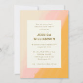 水エレガント色パステルピンク卒業パーティー 招待状 (正面)