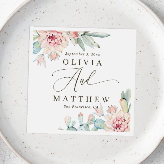 水エレガント色パステルフローラ結婚多肉症 スタンダードカクテルナプキン