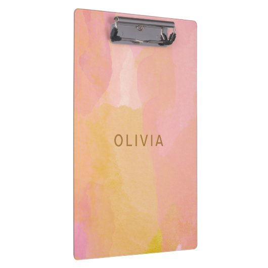 水エレガント色パステル名パーソナライズされたピンク クリップボード (右)