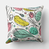 水エレガント色パターンlリーフ クッション (裏面)