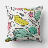 水エレガント色パターンlリーフ クッション (正面)