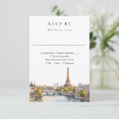 水エレガント色パリフランス結婚ズ 出欠カード (スタンド正面)