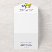 水エレガント色パンジーフローラ結婚ズ オールインワン招待状 (外側)