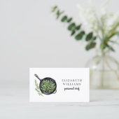 水エレガント色パーソナルシェフQRコード 名刺 (スタンド正面)