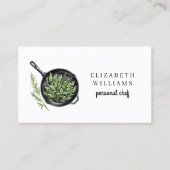 水エレガント色パーソナルシェフQRコード 名刺 (正面)