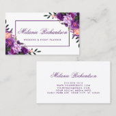 水エレガント色パープルウルトラバイオレットフローラ 名刺 (正面/裏面)