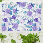 水エレガント色パープルフローラブーケ | キッチンタオル (折り畳み)