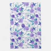 水エレガント色パープルフローラブーケ | キッチンタオル (縦)