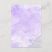 水エレガント色パープルフローラ結婚の詳細 エンクロージャーカード (裏面)