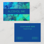 水エレガント色パープルブルーアルコールインク 名刺 (正面/裏面)