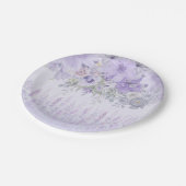 水エレガント色パープルラベンダーカラー ペーパープレート (アングル)