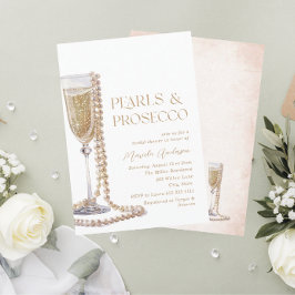 水エレガント色パールとプロセッコブライダル庄 招待状