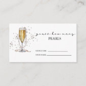 水エレガント色パール&プロセッコブライダルシャワー エンクロージャーカード (正面)