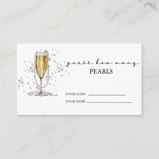 水エレガント色パール&プロセッコブライダルシャワー エンクロージャーカード (正面)