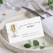 水エレガント色パール&プロセッコブライダルシャワー エンクロージャーカード